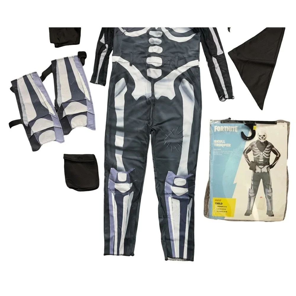 Spirit Fortnite Kids Skull Trooper Skeleton‎ Costume Size M (8-10)